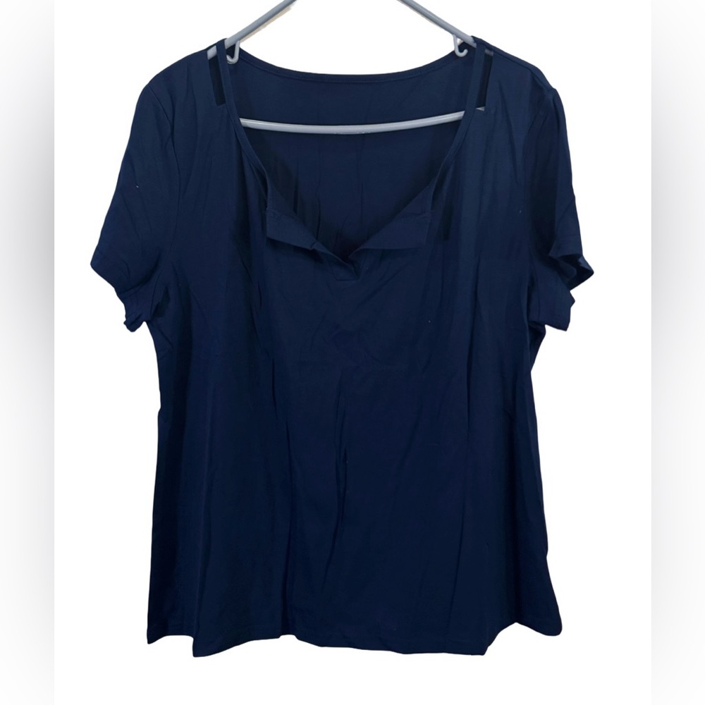 NEW Navy Blue Women's Top Cut-Out Shoulder Design